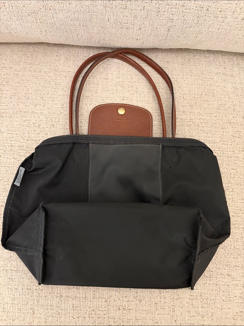 OFFERS WELCOME - Long Handle Gray Longchamp Le Pliage Shoulder Bag - Picture 12 of 14